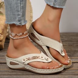 Summer Womens Orthopedic Sandals Orthopedic Flip-Flops With Arch Support Thick Sole Slippers Non-Slip For Daily Wear Beach