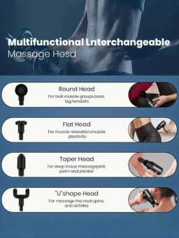 2026Portable Muscle Massage Gun For Body Massage, With Led Touch Screen, Speed Adjustment,, And 4 Replaceable，Rechargeable