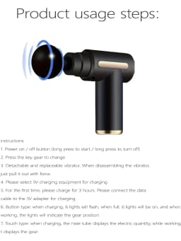 2026Portable Muscle Massage Gun For Body Massage, With Led Touch Screen, Speed Adjustment,, And 4 Replaceable，Rechargeable