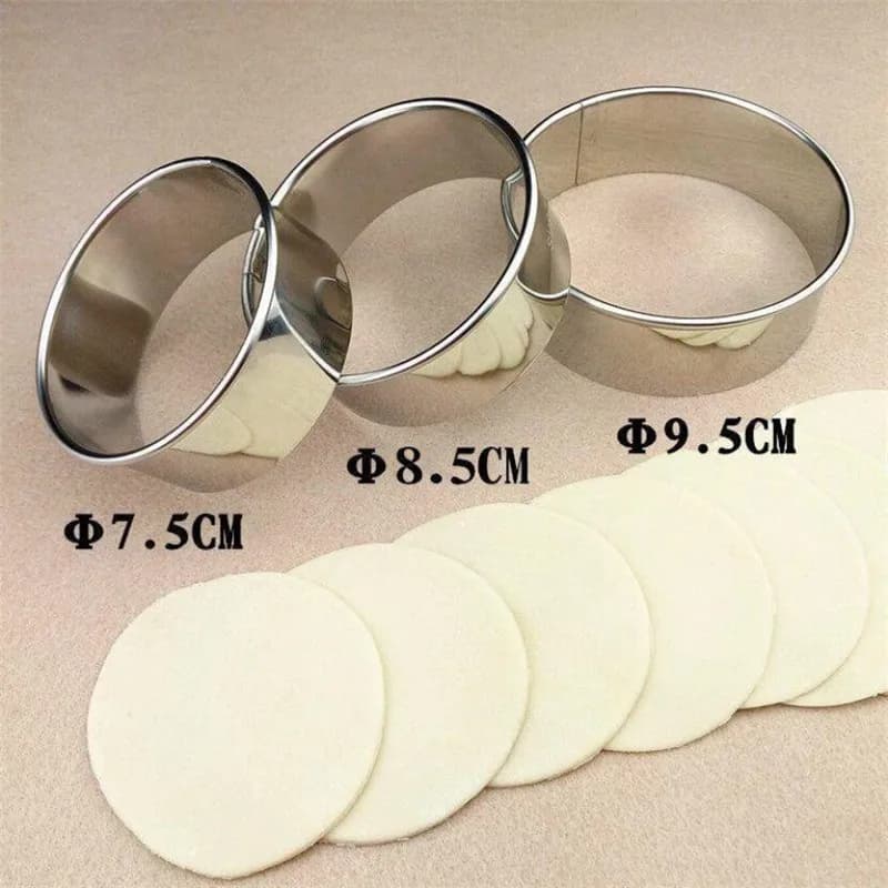 Large Stainless Steel Round Dumplings Wrappers Molds Set Cutter Maker Tools Round Cookie Pastry Wrapper Dough Cutting Food Tool