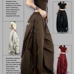 American Streetwear Jogging Cargo Pants Women High Waist Side Straps Loose Punk Wide Leg Trousers Fashion Hip Hop Parachute Pant