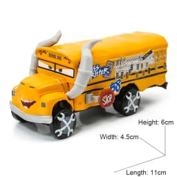 Cars Toy The Thunder Hollow Speedway Racer Crazy Miss Fritter School Bus Metal Diecasting Toy Car Model Children's Birthday Gift