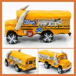 Cars Toy The Thunder Hollow Speedway Racer Crazy Miss Fritter School Bus Metal Diecasting Toy Car Model Children's Birthday Gift
