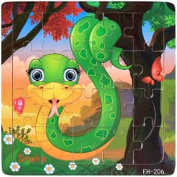 20Piece 3D Wooden Puzzle Cartoon Animal Vehicle Cognitive Jigsaw Puzzle Early Learning Educational Puzzle Toys for Children