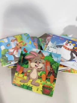 20Piece 3D Wooden Puzzle Cartoon Animal Vehicle Cognitive Jigsaw Puzzle Early Learning Educational Puzzle Toys for Children
