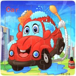 20Piece 3D Wooden Puzzle Cartoon Animal Vehicle Cognitive Jigsaw Puzzle Early Learning Educational Puzzle Toys for Children