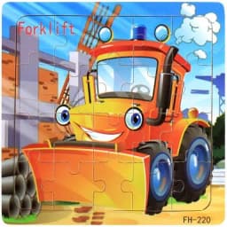 20Piece 3D Wooden Puzzle Cartoon Animal Vehicle Cognitive Jigsaw Puzzle Early Learning Educational Puzzle Toys for Children
