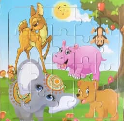 20Piece 3D Wooden Puzzle Cartoon Animal Vehicle Cognitive Jigsaw Puzzle Early Learning Educational Puzzle Toys for Children