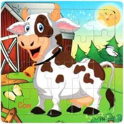 20Piece 3D Wooden Puzzle Cartoon Animal Vehicle Cognitive Jigsaw Puzzle Early Learning Educational Puzzle Toys for Children