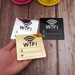 Acrylic Mirror WiFi Sign Sticker for Public Places House Shops Handwriting Account and Password Wifi Notice Board Signs