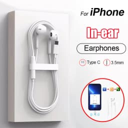 Original Type C Wired Headphones For Apple iPhone 17 Air 16 15 14 13 12 11 Pro Max XR 7 8 Plus 3.5MM Earphones Phone Accessories
