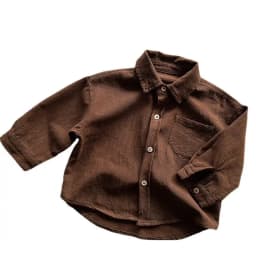 2026 Autumn New Children Long Sleeve Shirts Solid Color Tops Toddler Boys Girls Cotton Clothes Kids Turn-down Collar Shirts