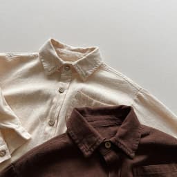2026 Autumn New Children Long Sleeve Shirts Solid Color Tops Toddler Boys Girls Cotton Clothes Kids Turn-down Collar Shirts