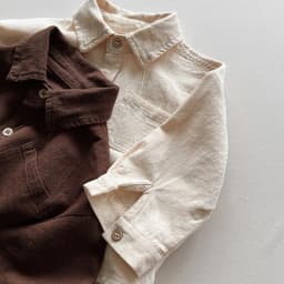 2026 Autumn New Children Long Sleeve Shirts Solid Color Tops Toddler Boys Girls Cotton Clothes Kids Turn-down Collar Shirts