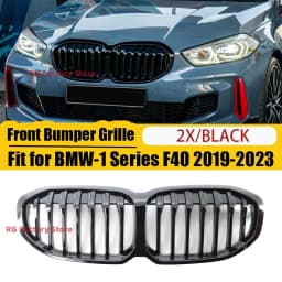 Gloss Black Front Bumper Kidney Racing Grille For BMW F40 1-Series 2019-2023 Single Slat Sport Grill Cover