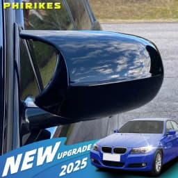 Rearview Mirror Covers for Bmw 1 3 Series E90 E91 E92 E93 E80 E81 E87 E88 Rear-View Carbon Fiber Gloss Black