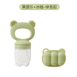 2pcs/set Baby Cartoon Food Feeder BPA Free Silicone Toddlers Hand Ring Food Supplement Storage Container Ice Cream Grid Mold