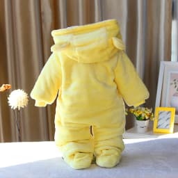 Baby Hooded Footie Romper Snap Up Fleece Snowsuit with Headband Foot Cover Jumpsuit Winter Cute Pattern Jumpsuit Outwear