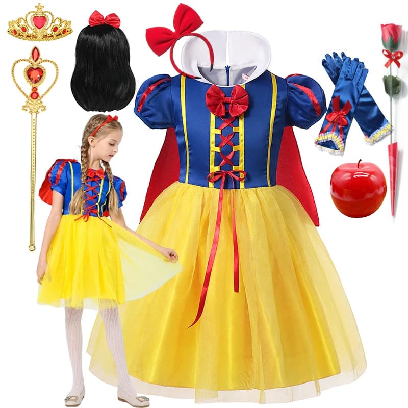 2025 Purim Classic Princess Dress Costume for Girls, Children's Carnival Christmas Party Princess Kids Birthday Clothes