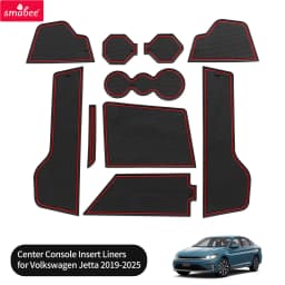 Smabee for VW Volkswagen Jetta 2019-2026 Center Anti-Slip Gate Slot Mat Door Groove Pad Cup Holder Liner Rubber Car Accessories