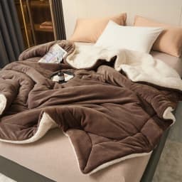 Weighted Winter Blanket for Bed Sofa Warm Thick Throw Blanket Fluffy Plush Solid Soft Fleece Blanket For Single Double Size