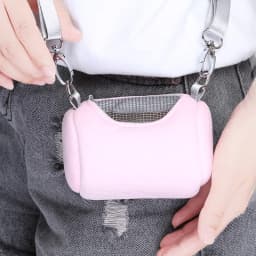 (Ce14)Hamster Carrier Bags Cross Body Bag Cylinder Design Practical House Travel Portable Squirrel Visible Mesh Pet Cage