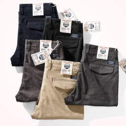 Spring New American Retro Heavyweight Woven Twill Stretch Pants Men's Pure Cotton Washed Slim Straight Business Casual Trousers