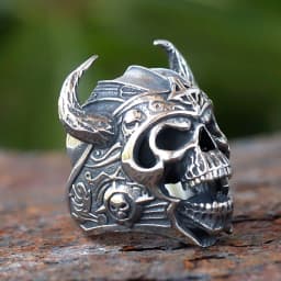 2024 Cool 316L Stainless Steel Viking Warrior Skull Rings Mens Punk Nordic God of War Biker Jewelry Gift for Him
