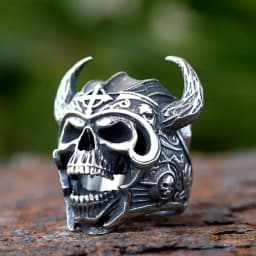2024 Cool 316L Stainless Steel Viking Warrior Skull Rings Mens Punk Nordic God of War Biker Jewelry Gift for Him