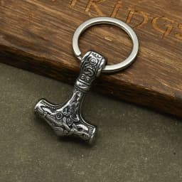 Norse Thor's Hammer Anchor Keychain Men Stainless Steel Viking Keyring Amulet Mjolnir Never Fade Charm Male Jewelry