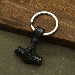 Norse Thor's Hammer Anchor Keychain Men Stainless Steel Viking Keyring Amulet Mjolnir Never Fade Charm Male Jewelry