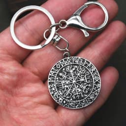 Viking Norse Runes Vegvisir Pendant Keychain For Men Women Magical Staves Compass Keying Amulet Talisman Jewelry