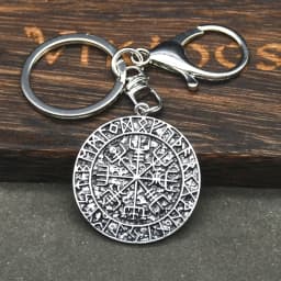 Viking Norse Runes Vegvisir Pendant Keychain For Men Women Magical Staves Compass Keying Amulet Talisman Jewelry