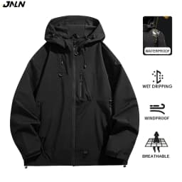 JNLN Unisex Waterproof Windbreaker Outdoor Sport Windproof Single-Layer Jacket Men Women Hiking Climbing Trekking Rain Coat