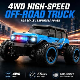 ZNLYRION RC Car SG201MAX PRO 1:20 4WD 40KM/H Brushed or 55KM/H Brushless Full Proportional Remote Control Truck with LED Lights Independent Suspension Metal Drive Shaft