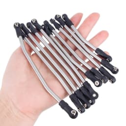 10Pcs 313/324mm Stainless Steel Linkage Chassis Link Rod Set for 1/10 Axial SCX10 II 90046 RC Crawler Upgrade Parts