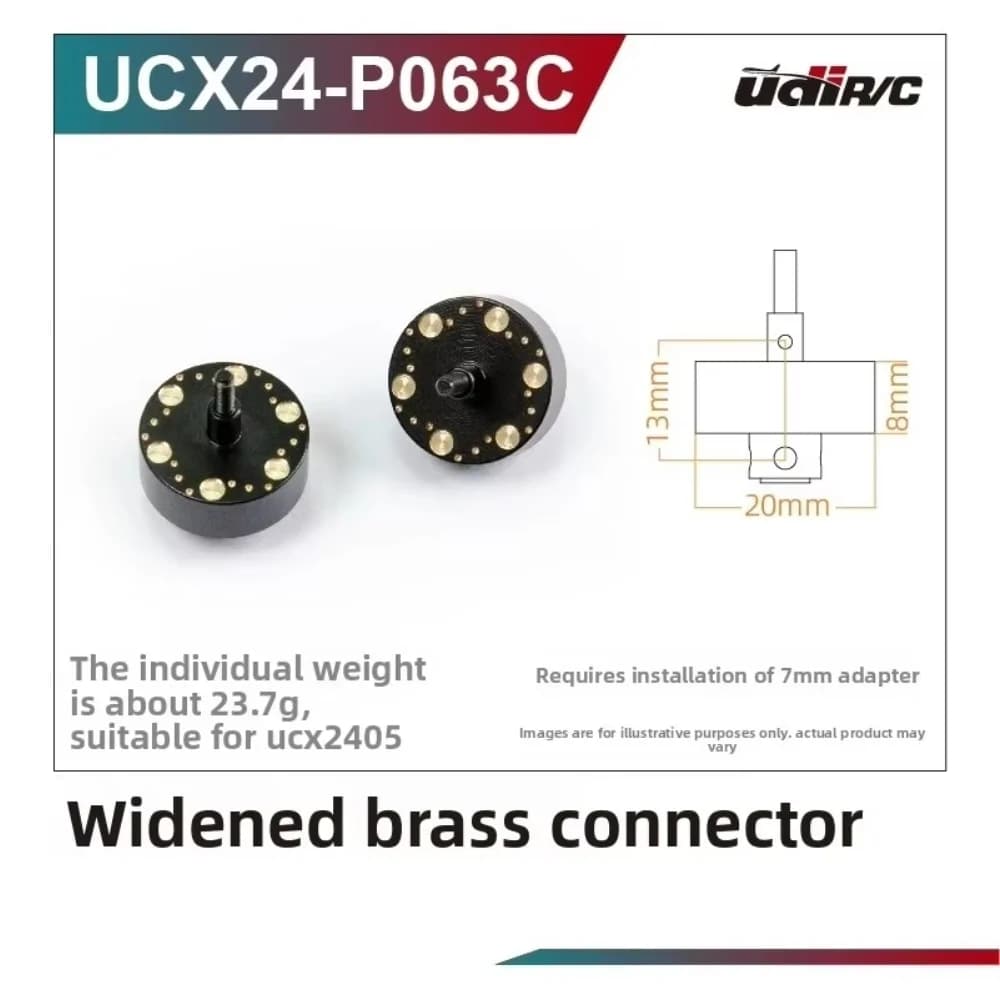 UDIRC UCX2405 1/24 RC Car Upgrade Kit Counterweight Brass Coupler Metal Front Axle Center Drive Shaft Car Shell Parts