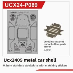 UDIRC UCX2405 1/24 RC Car Upgrade Kit Counterweight Brass Coupler Metal Front Axle Center Drive Shaft Car Shell Parts