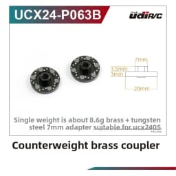 UDIRC UCX2405 1/24 RC Car Upgrade Kit Counterweight Brass Coupler Metal Front Axle Center Drive Shaft Car Shell Parts