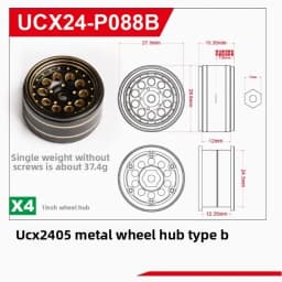 UDIRC UCX2405 1/24 RC Car Upgrade Kit Counterweight Brass Coupler Metal Front Axle Center Drive Shaft Car Shell Parts