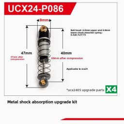 UDIRC UCX2405 1/24 RC Car Upgrade Kit Counterweight Brass Coupler Metal Front Axle Center Drive Shaft Car Shell Parts