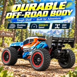 ZNLYRION RC Remote Truck High Speed Brushless Full Metal Gear Differential 2.4Ghz 300M Remote Distance LED Headlight Big Foot RC Car For Adult Hobby
