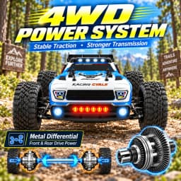 ZNLYRION RC Remote Truck High Speed Brushless Full Metal Gear Differential 2.4Ghz 300M Remote Distance LED Headlight Big Foot RC Car For Adult Hobby