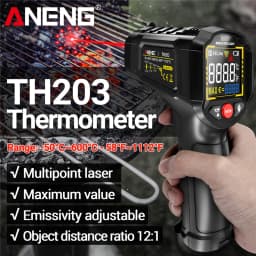 ANENG TH203 Digital Infrared Thermometer -50~600℃ Temperature Meter Non-contact Pyrometer Tester IR Hygrometer Industrial Tool