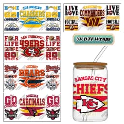 Waterproof Scratch Resistant 3D UV DTF Cup Wraps Vintage American Rugby Cold Transfer Stickers for 16oz Libbey Glass