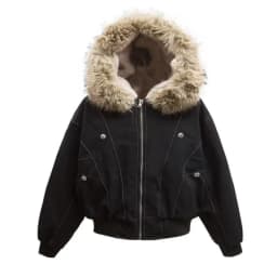 Fur Collar Hooded Parkas Y2k Harajuku Thicken Padded Jackets Casual Zipper Gothic Women&Men Winter Coats Streetwear New кур Punk