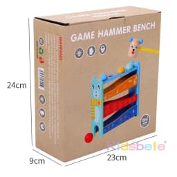 Children 4 Tracks Montessori Wooden Hammering Toy For Kids Fine Motor Skills Learning Color Matching Rolling Balls Party Game