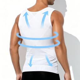 Shapershark Mens Compression Shirt Slimming Body Shaper Vest Gynecomastia Undershirt Tummy Layering  Control Shapewear Tank Top