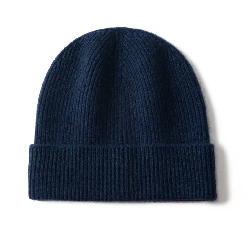 MERRILAMB Natural Cashmere Hat For Men Winter Soft Warm Outdoor Casual Knitted Beanie Hat Autumn Solid Color Ribbed Caps
