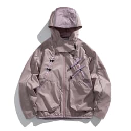 2 Pieces Vest Cloak Jacket Men Women Outdoor Sports Reflective Strip Loose Casual Techwear Waterproof Hooded Cargo Jacket Coat